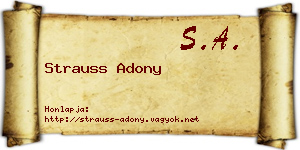 Strauss Adony névjegykártya